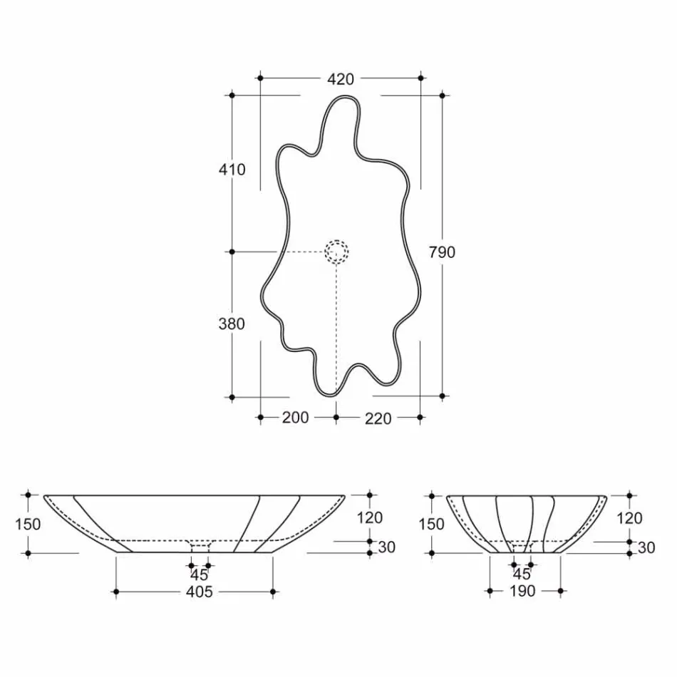 Dizajn modern pellg qeramike për larje countertop të bërë në Itali Rayan Viadurini