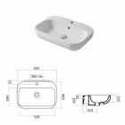 Dizenjoni Washbasin Countertop ose Mur në Qeramikë Riardo Viadurini