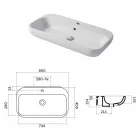 Dizenjoni Washbasin Countertop ose Mur në Qeramikë Riardo Viadurini