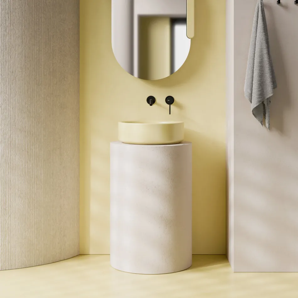 Lavaman Qeramik me Diametër 42 cm i Prodhuar në Itali - Girl Viadurini