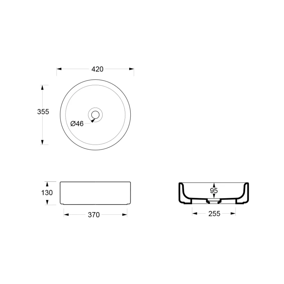 Lavaman Qeramik me Diametër 42 cm i Prodhuar në Itali - Girl Viadurini