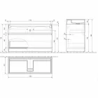 Lavaman i Dyfishtë me Dollap Kati Dizajn Modern në Petëzuar - Pompei Viadurini