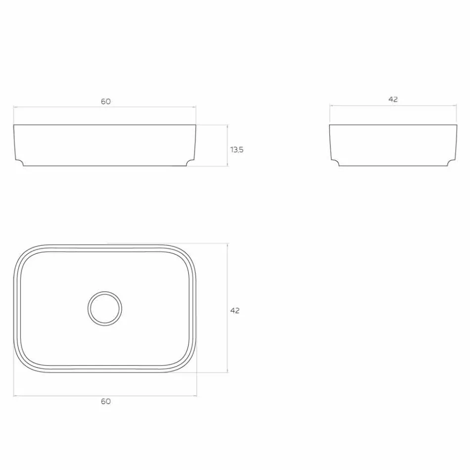 Lavaman banjo me ngjyra moderne të bëra në Itali, Formicola Viadurini