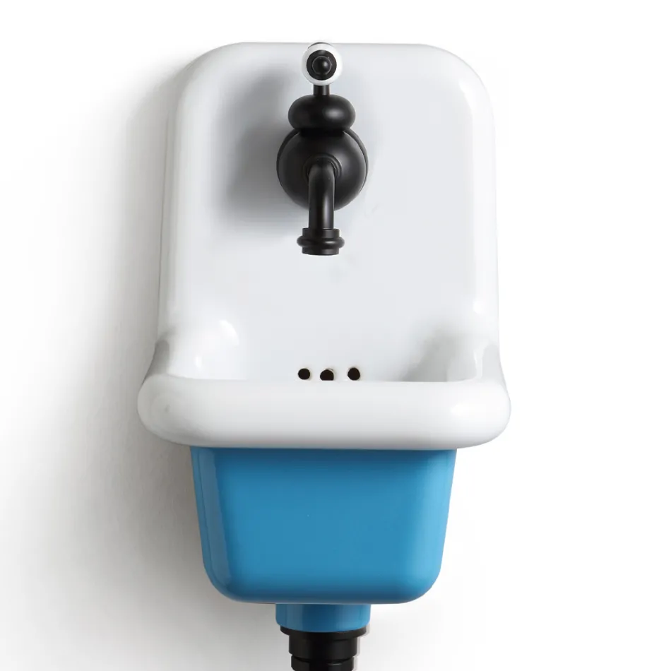 Lavaman i pavarur i banjës në qeramikë të bardhë dhe me ngjyra 26 cm - Jordan Viadurini