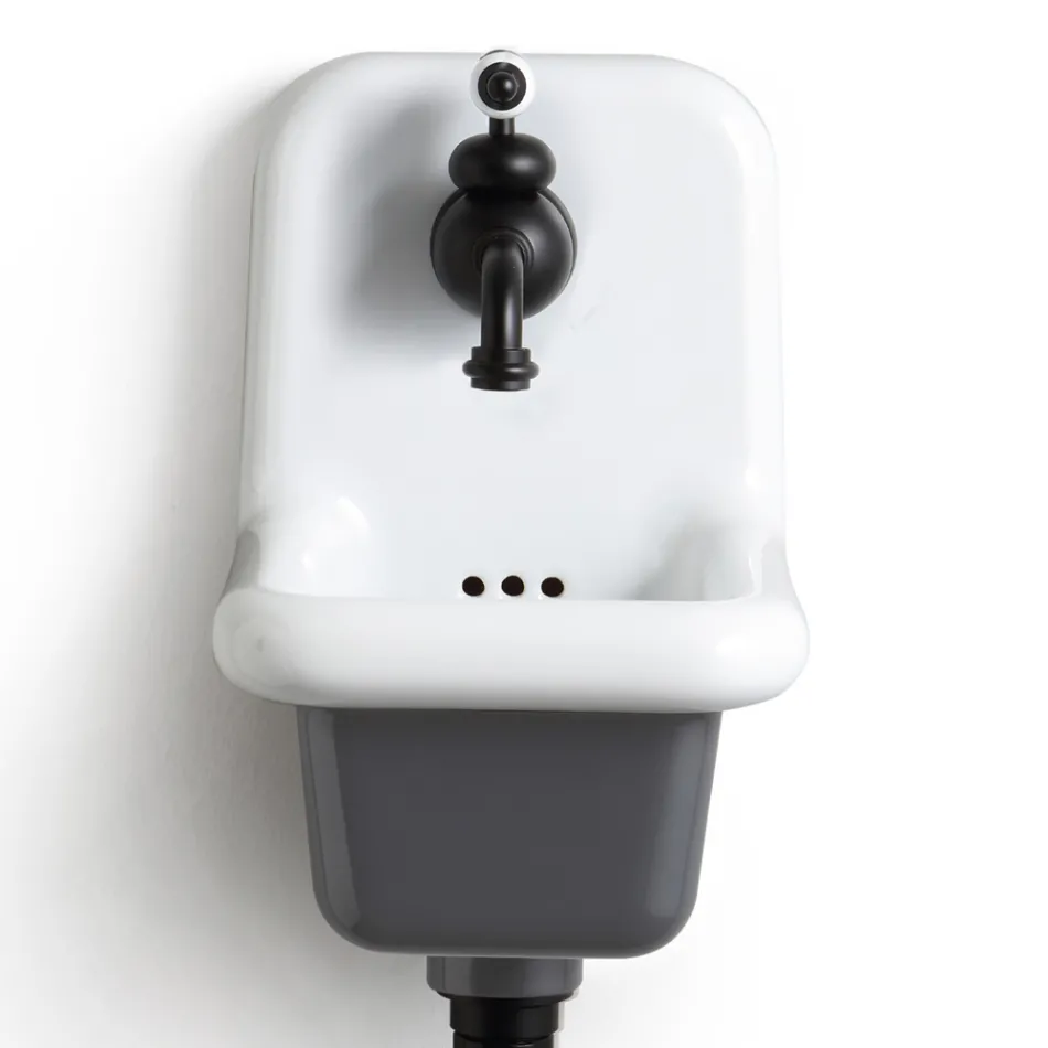 Lavaman i pavarur i banjës në qeramikë të bardhë dhe me ngjyra 26 cm - Jordan Viadurini