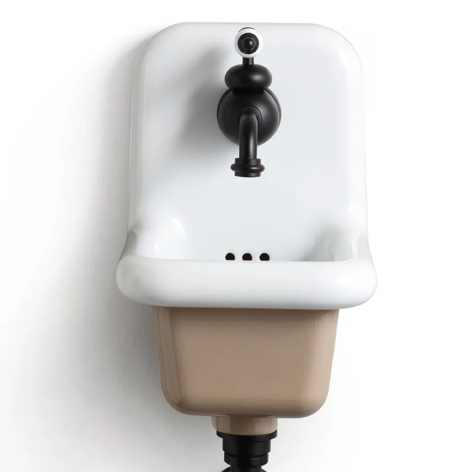 Lavaman i pavarur i banjës në qeramikë të bardhë dhe me ngjyra 26 cm - Jordan Viadurini