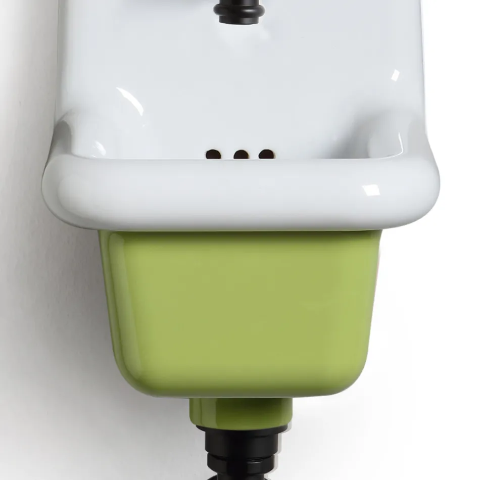 Lavaman i pavarur i banjës në qeramikë të bardhë dhe me ngjyra 26 cm - Jordan Viadurini