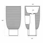 Lavaman i pavarur në qeramikë të bardhë ose Trabia me ngjyrë Viadurini