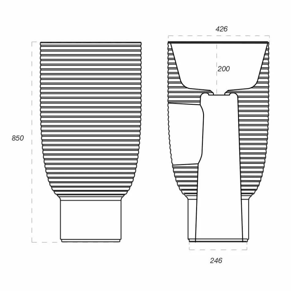 Lavaman i pavarur në qeramikë të bardhë ose Trabia me ngjyrë Viadurini
