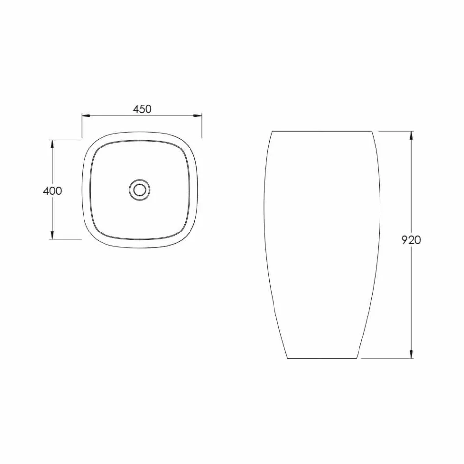Lavanderi qeramike me dizajn modern Gais, i bërë në Itali Viadurini