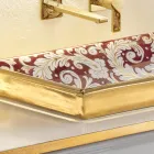 Lavaman me argjilë zjarri i derdhur me dorë me dekorime shumëngjyrësh Prodhuar në Itali - Aulente Viadurini