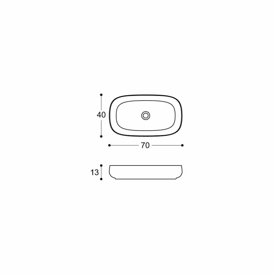 Lavaman i countertopit të bardhë qeramik me dizajn modern prodhuar në Itali - Tune1 Viadurini