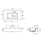 Lavaman qeramike me ngjyrë të varur ose countertop Prodhuar në Itali - Quadro Viadurini