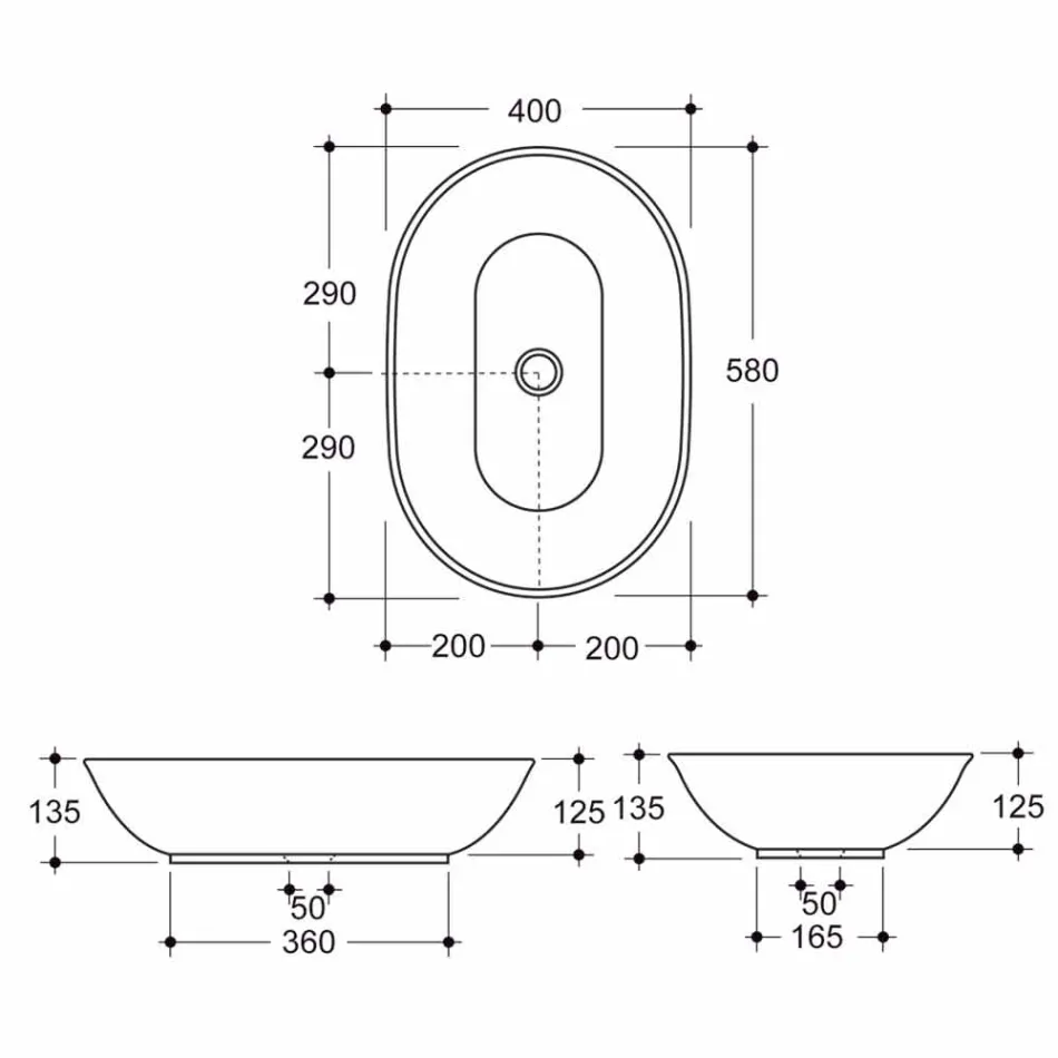 Countertop larëse qeramike me dizajn modern të prodhuar në Itali Viadurini