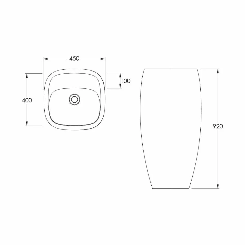 Lavaman qafe qeramike me dizajn modern, Gaiola, i bërë në Itali Viadurini