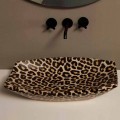 Lavaman countertop qeramike Cheetah Laura, dizajn modern i bërë në Itali