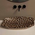 Lavaman countertop qeramike Cheetah Laura, dizajn modern i bërë në Itali