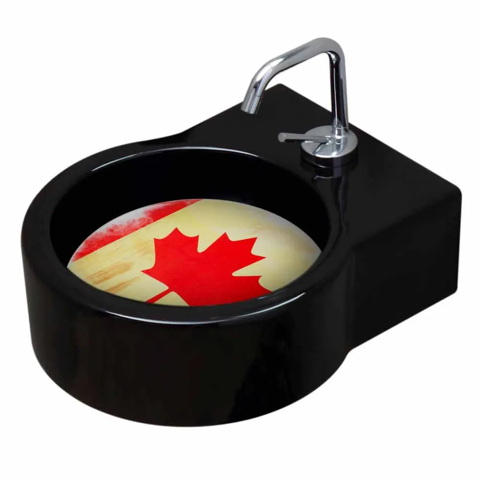 Lavaman / pezullim qeramik i zi me këmbë falas në Itali Tor Viadurini