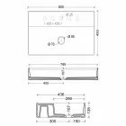 Dizajni modern, lavaman qeramik i pezulluar Sun 80x45 cm, i bërë në Itali Viadurini