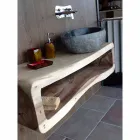 Lavaman i countertop i punuar me dorë në Pietra di Fiume - Aurea Viadurini