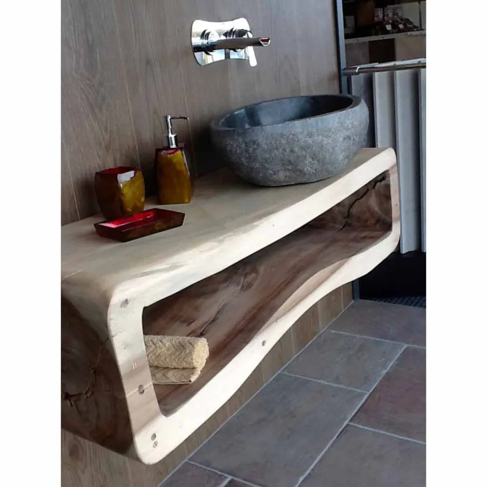 Lavaman i countertop i punuar me dorë në Pietra di Fiume - Aurea Viadurini