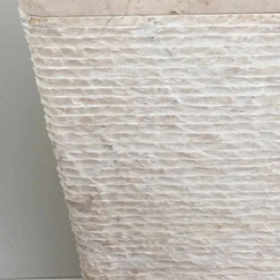 Lavaman në gur natyral me kolonë Robin, copë e vetme e bardhë Viadurini