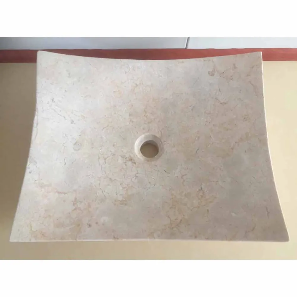 Lavaman në gur natyral të Dizajnit të bardhë Dashuria, copë unike Viadurini