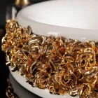 Lavaman porcelani me petale të aplikuara me dorë Made in Italy - Amarone Viadurini