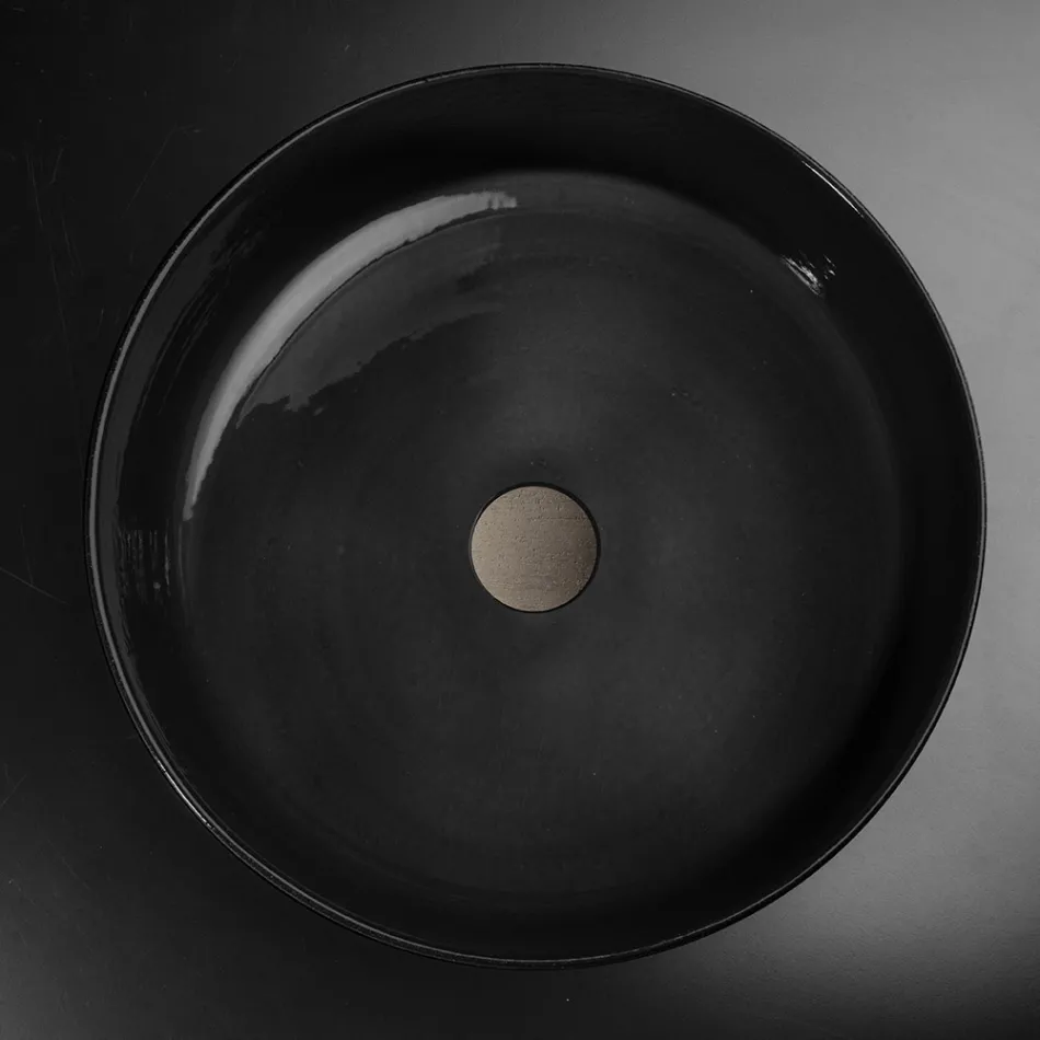 Lavaman banaku i zi luksoz në argjilë me ngjyra Prodhuar në Itali - Tatiana Viadurini