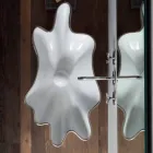 Lavaman moderne countertop në qeramikë të bardhë të bërë në Itali Rayan Viadurini