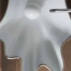 Lavaman moderne countertop në qeramikë të bardhë të bërë në Itali Rayan Viadurini