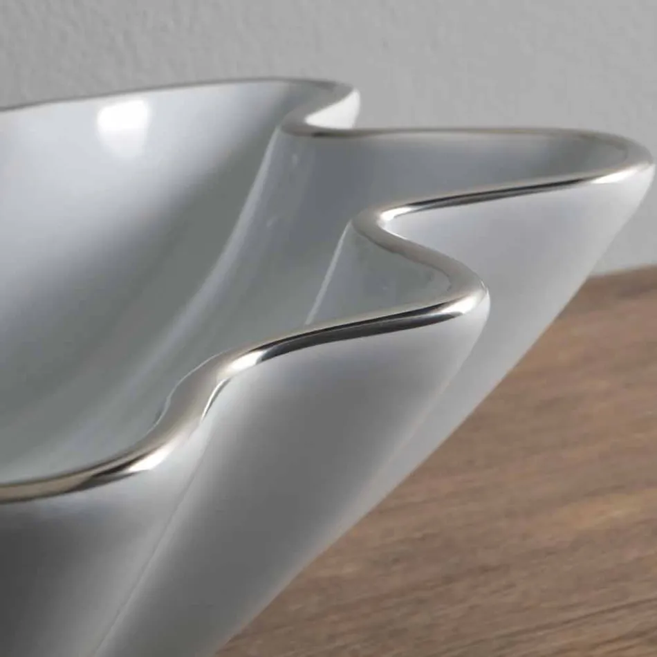 Lavaman moderne countertop në qeramikë të bardhë të bërë në Itali Rayan Viadurini