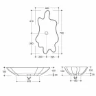 Lavaman moderne countertop në qeramikë të bardhë të bërë në Itali Rayan Viadurini