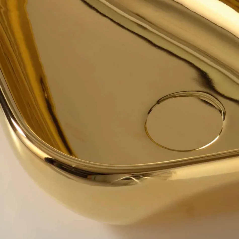 Lavaman moderne countertop në qeramikë ari të bërë në Itali Sofje Viadurini