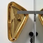 Lavaman banak modern në qeramikë ari i prodhuar në Itali Sofje Viadurini