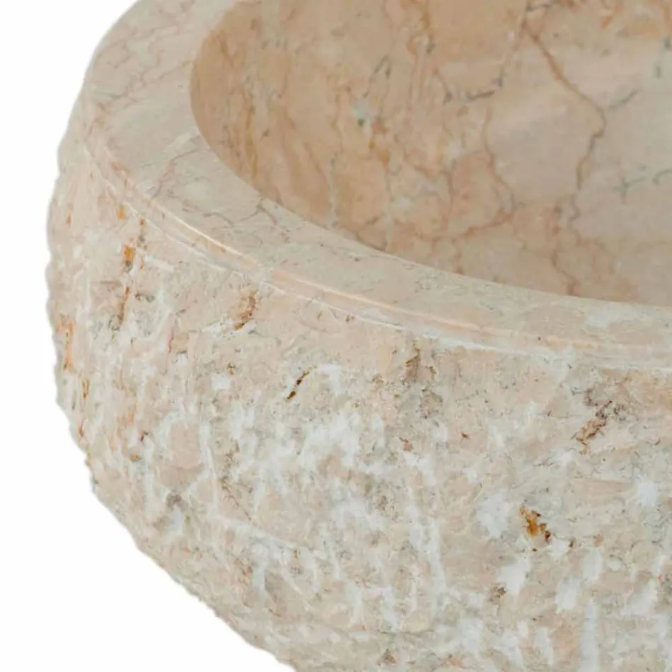 Lavaman moderne countertop në gur të bardhë natyror Lola, copë unike Viadurini