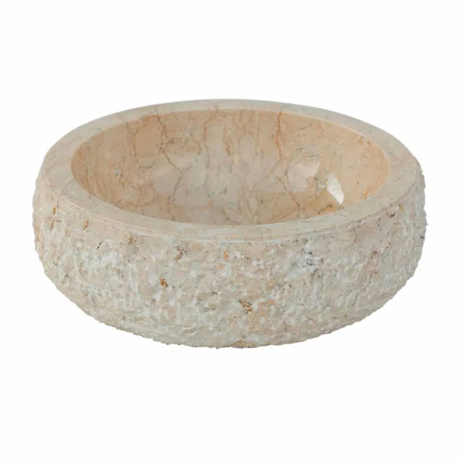 Lavaman moderne countertop në gur të bardhë natyror Lola, copë unike Viadurini