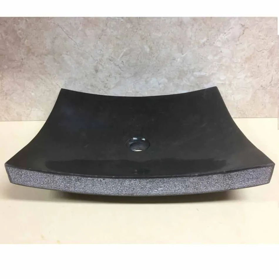 Larje banjo e zezë në gur natyral Dashuri, copë unike Viadurini