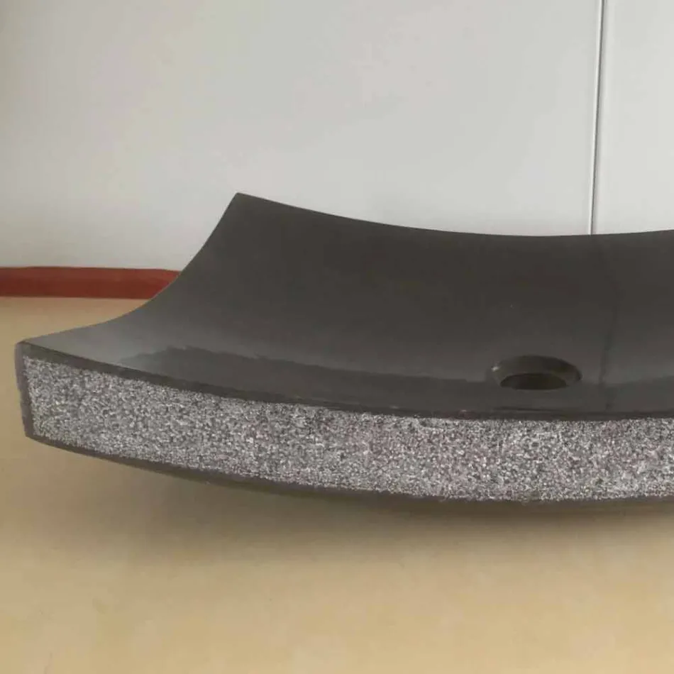 Larje banjo e zezë në gur natyral Dashuri, copë unike Viadurini