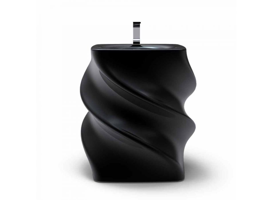 Lavaman i pavarur i zi Twist design modern i bërë në Itali Viadurini