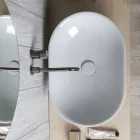 Lavaman Oval Countertop në qeramikë me ngjyra me shkëlqim Prodhuar në Itali - Nelly Viadurini