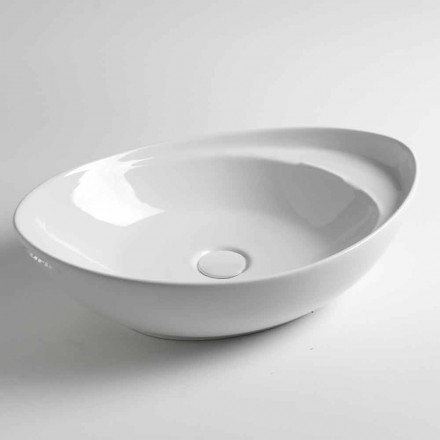 Washbasin Oval Countertop Qeramike Made in Italy - Mammut Viadurini