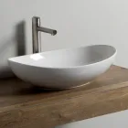 Lavaman Oval Countertop në Qeramikë me shkëlqim Prodhuar në Itali - Jumper Viadurini