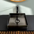 Lavaman me tavan katror nga çelik inox me përfundime të ndryshme - Calendula Viadurini