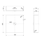 Lavaman me tavan katror nga çelik inox me përfundime të ndryshme - Calendula Viadurini