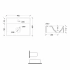 Pellgu larës qeramik i modelit katror ose drejtkëndor i bërë në Itali - Akti Viadurini