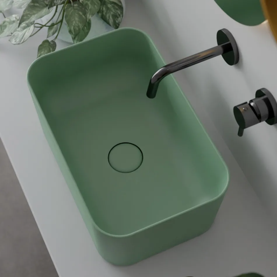 Lavaman i prodhuar nga qeramika e disponueshme në ngjyra të ndryshme Made in Italy - Shporta Viadurini