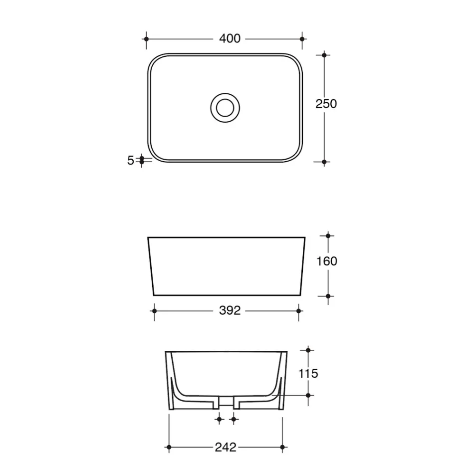 Lavaman i prodhuar nga qeramika e disponueshme në ngjyra të ndryshme Made in Italy - Shporta Viadurini