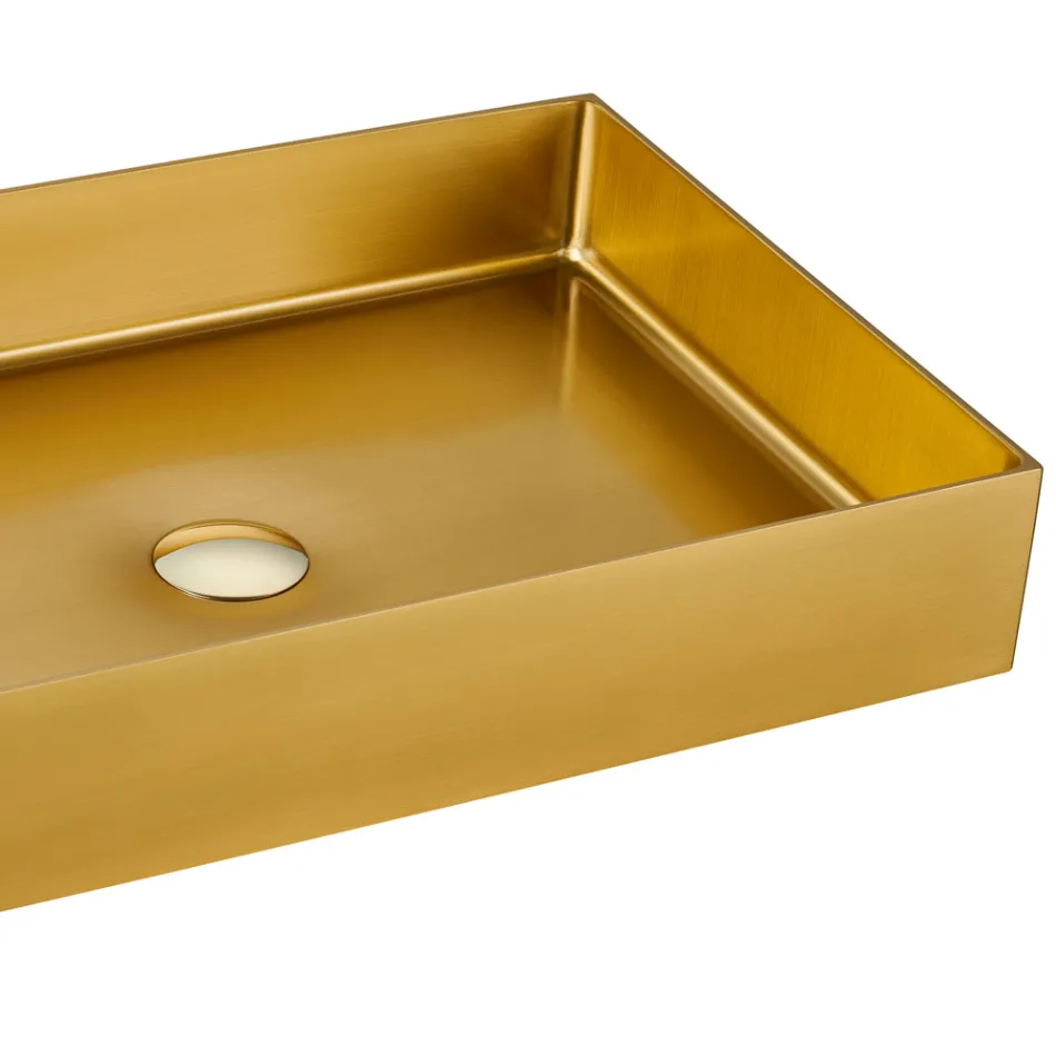 Lavaman me tavolinë drejtkëndëshe prej çeliku inox me veshje të ndryshme - Camellia Viadurini