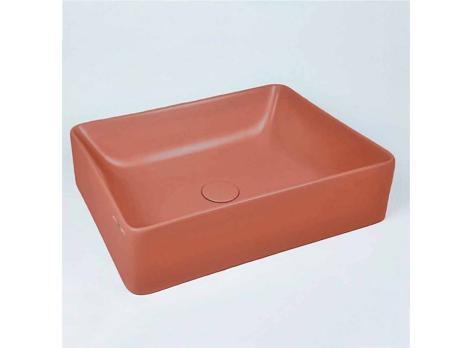Countertop drejtkëndëshe Washbasin L 60 cm në Qeramikë Made in Italy - Rotolino